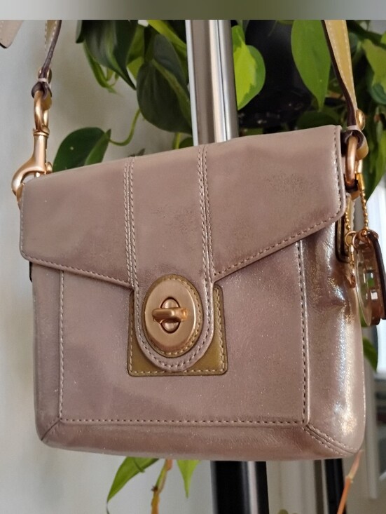 Coach Handbags - Coach Peyton Textured Metallic Turn-lock Crossbody